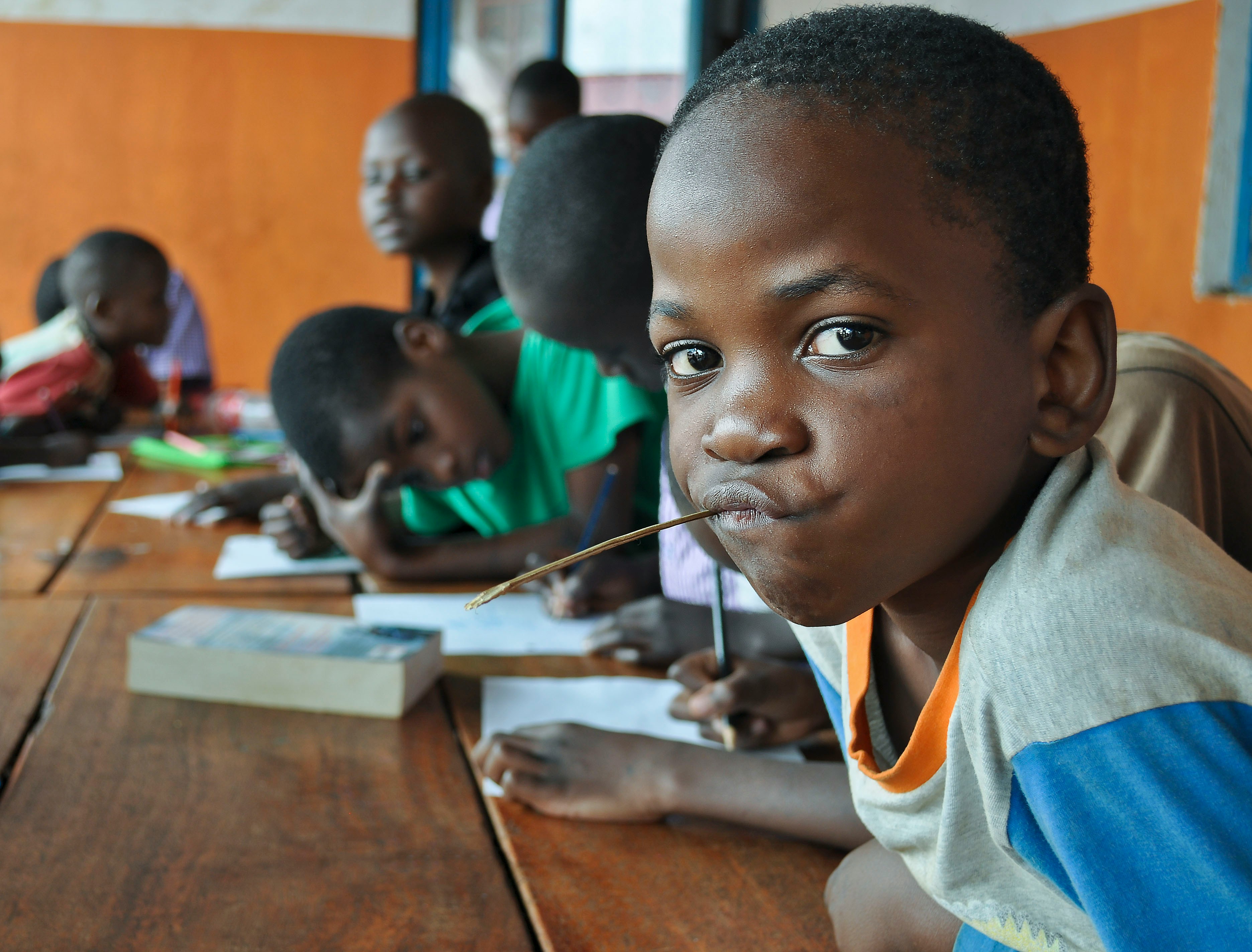 Students in a classroom learning digital skills